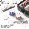 SLOWPLAY Nash 14g Clay Poker Chip Set White Gold Edition 500PCS Core Set for Texas Holdem | Numbered Chips: 5, 25, 100, 500 | Premium Case with Durable German Polycarbonate Shell view 3
