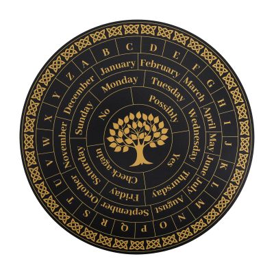 Fukaisu Divination Pendulum Board, 11 Inch Wooden Tree of Life Pendulum Dowsing Board with Letters Divination Tools Witchcraft Supplies for Beginner Professional