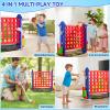 Giant 4 Connect in a Row Game Outdoor, Height Adjustable Jumbo 4-to-Score Yard Games Set with Basketball toy, Ring Toss Golf Play for Kids & Adults Outdoor Indoor Family Holiday Party Game Gift view 2