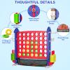 Giant 4 Connect in a Row Game Outdoor, Height Adjustable Jumbo 4-to-Score Yard Games Set with Basketball toy, Ring Toss Golf Play for Kids & Adults Outdoor Indoor Family Holiday Party Game Gift view 3