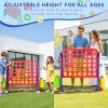 Giant 4 Connect in a Row Game Outdoor, Height Adjustable Jumbo 4-to-Score Yard Games Set with Basketball toy, Ring Toss Golf Play for Kids & Adults Outdoor Indoor Family Holiday Party Game Gift view 4