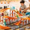KIZONLY Puzzle Racer Kids Car Track Set, 4-Tier Race Tracks for Kids Ages 3-5 with 3 Cars, Traffic Parts, Trucks for Toddlers 2-4 Years, Floor Puzzle Tracks Car Gift for Boys Girls 3 4 5 Year Old view 3