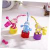 Beaupretty 2pcs Wooden Dinosaur Animal Rocking for Cartoon Swinging Dinosaur Figures Natural Wood Educational Playthings for Interactive Parent Fun and Early Learning Random Color view 2