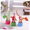 Beaupretty 2pcs Wooden Dinosaur Animal Rocking for Cartoon Swinging Dinosaur Figures Natural Wood Educational Playthings for Interactive Parent Fun and Early Learning Random Color view 3