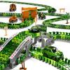 Novaluki Car Race Track Dinosaur Toys, DIY Flexible Train Tracks Building Kit with 2 Electric Cars, 4 Dinosaur Cars, Train Set Toys for Kids 3 4 5 6 7 Years Old, Party Games Birthday Gift for Boys view 1
