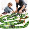 Novaluki Car Race Track Dinosaur Toys, DIY Flexible Train Tracks Building Kit with 2 Electric Cars, 4 Dinosaur Cars, Train Set Toys for Kids 3 4 5 6 7 Years Old, Party Games Birthday Gift for Boys view 2