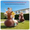 QPAU Inflatable Bull Hopper Bouncy Toy with Fabric Cover & Pump, Ride On Toys for Kids 5+ & Adults, Outdoor Play Toys, Cowboy Party Bull Riding Toy, Fun Sports & Yard Games view 2