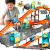 KIZONLY Puzzle Racer Kids Car Track Set, 4-Tier Race Tracks for Kids Ages 3-5 with 3 Cars, Traffic Parts, Trucks for Toddlers 2-4 Years, Floor Puzzle Tracks Car Gift for Boys Girls 3 4 5 Year Old view 1