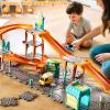 KIZONLY Puzzle Racer Kids Car Track Set, 4-Tier Race Tracks for Kids Ages 3-5 with 3 Cars, Traffic Parts, Trucks for Toddlers 2-4 Years, Floor Puzzle Tracks Car Gift for Boys Girls 3 4 5 Year Old view 3