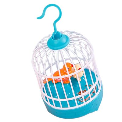 BESPORTBLE Interactive Voice Controlled Bird Cage for Acoustic Singing Bird with Movement and Sounds Hanging Decor for Home and Photo Prop Educational and Fun Plaything Random Color
