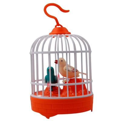 BESPORTBLE Voice Controlled Singing Bird Cage with Realistic Sounds and Movement Hanging Decorative for Outdoor and Indoor Play Fun Educational Gift Random Color