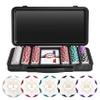 SLOWPLAY Nash 14g Clay Poker Chip Set White Gold Edition 300PCS Full Set for Texas Holdem | Numbered Chips: 1, 5, 25, 100, 500 | Premium Case with Durable German Polycarbonate Shell view 1