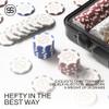 SLOWPLAY Nash 14g Clay Poker Chip Set White Gold Edition 300PCS Full Set for Texas Holdem | Numbered Chips: 1, 5, 25, 100, 500 | Premium Case with Durable German Polycarbonate Shell view 3