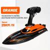 AUHIFVAX High Speed Remote Control Motor Speedboat, Up to 25km/ H Speed, Ship Flip Reset, Low Power/Overboard Night Light Tips, Specially Suitable As A Christmas, Halloween, Birthday (Orange) view 2