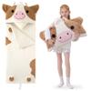 GILFWM 70" 4.2lbs Cow Thickened Kids Nap Mat for Preschool, Daycare,Kindergarten,Soft Washable for Boys and Girls, 2-in-1 Stuffed Animals Sleeping Bag and Pillow, Sleep Sack for Toddlers view 1