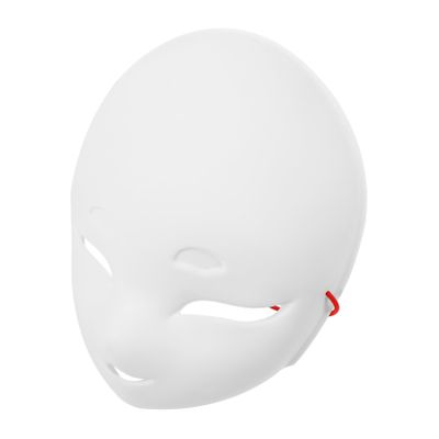 Beaupretty Unpainted White PVC Fox Mask Lightweight Blank Masquerade Face for DIY Crafting and Cosplay Parties Soft Matte Finish with for Halloween and Birthday Celebrations