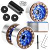 BRCatWPark 1.3 Dually Beadlock Wheels Rims for RC Crawler Car 1/18 TRX4M Ascent-18,1/24 SCX24 FCX24,RC Off Road Buggy Rally Truck Wheels,RC Aluminium 1.3 in Adjustable Offset,7mm Hex Rims,Blue Brown view 1