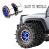 BRCatWPark 1.3 Dually Beadlock Wheels Rims for RC Crawler Car 1/18 TRX4M Ascent-18,1/24 SCX24 FCX24,RC Off Road Buggy Rally Truck Wheels,RC Aluminium 1.3 in Adjustable Offset,7mm Hex Rims,Blue Brown view 4