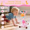 LLUKEME Dancing Talking Giraffe Toy, Stuffed Animal Baby Toy Repeating What You Say, Glowing Musical Electronic Giraffe Gifts for Toddlers 1-3 Years Old (Purple Giraffe) view 4