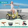 Empylynzar Kids Tricycle with Safety Features, Wide Anti-Skid Tires, Storage Basket, Soft Cushion Seat, Red (Yellow) view 2