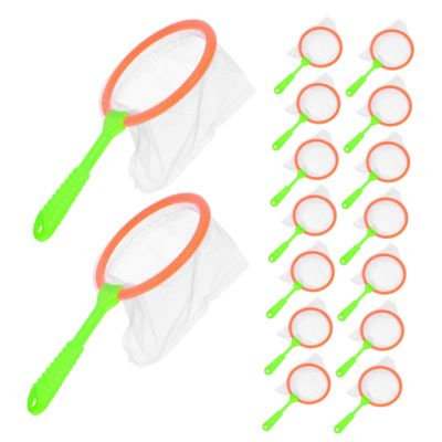 BESPORTBLE 16Pcs Fishing Nets with Long Handles for Outdoor Fish Catching and Stamina Training Catcher Nets for Parent Fun and Nature Exploration Random Colors Random Color