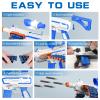 Electric Automatic Toy, JakMean Toy Blaster with 30 Dart Clips and 100 Foam Darts, Outdoor Shooting Games Toys for 6-12 Year Old Boys & Girls Adults, Gifts for Birthday Xmas, Blue view 3