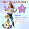 Bluetooth Kids Karaoke Microphone with Adjustable Stand, Karaoke Machine for Kids with Bubble MakerVioce Changer, Colorful Lights - Microphones for Singing Christmas, Birthday Gifts for Girls, Boys view 2