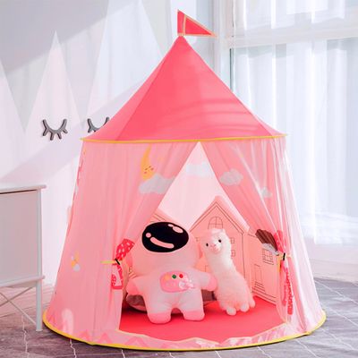 Acamina Play Tent for Kids,Space Rocket Ship TentChildren Pop Up Foldable Tents Playhouse Indoor Outdoor Games PartyBirthday Toy for Boys GirlsPrincess Prince Castle Teepee Gift (Pink)