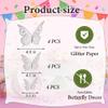 12-Pack Silver Butterfly Cake Toppers - 3D Folding Butterfly Cupcake Decorations - Elegant Glitter Party Supplies for Birthday, Wedding & Baby Shower view 4