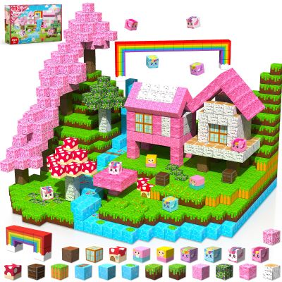 Annexfun Magnetic Blocks - 150PCS Building Blocks Unicorn Cubes - Toys for Montessori Toddler Christmas Birthday Gifts - STEM Sensory Toys for 3 4 9 10 Year Old Girl