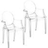 2Pcs 1:6 Scale Doll Furniture, Plastic Clear Mini Dollhouse Chair Miniature Armchair Modern Furniture Dollhouse Accessories Chair Acrylic 1/6 Scale view 1