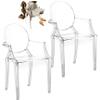 2Pcs 1:6 Scale Doll Furniture, Plastic Clear Mini Dollhouse Chair Miniature Armchair Modern Furniture Dollhouse Accessories Chair Acrylic 1/6 Scale view 2