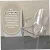 2Pcs 1:6 Scale Doll Furniture, Plastic Clear Mini Dollhouse Chair Miniature Armchair Modern Furniture Dollhouse Accessories Chair Acrylic 1/6 Scale view 3