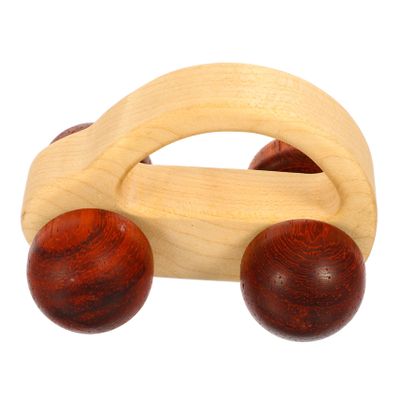 Beaupretty Push Car Wooden Hand Grip for Boy Girl Smooth Rounded Edges Grasping Educational Plaything Safe Non Toxic Maple Push Car for Hand Eye Coordination Development