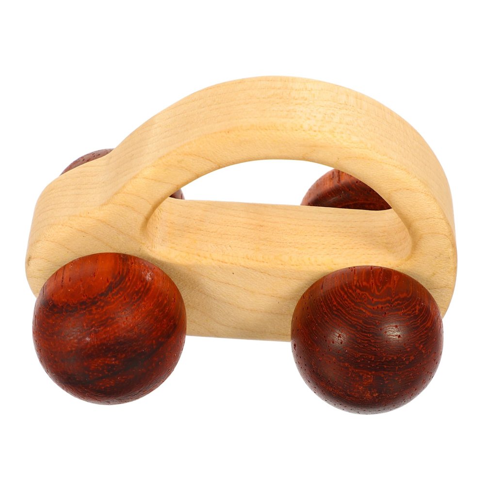 Beaupretty Push Car Wooden Hand Grip for Boy Girl Smooth Rounded Edges Grasping Educational Plaything Safe Non Toxic Maple Push Car for Hand Eye Coordination Development
