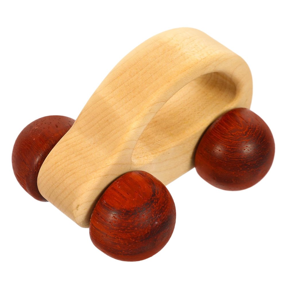 Wakauto Wooden Grasping Car Lightweight Hand Push Vehicle for Motor Skill Development Smooth Sanded Edges Grasping for Early Learning and Speech Enhancement