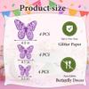 12-Pack Purple Butterfly Cake Toppers - 3D Butterfly Cake Decorations - Shimmering Galaxy Party Supplies for Birthday & Magical Events view 4