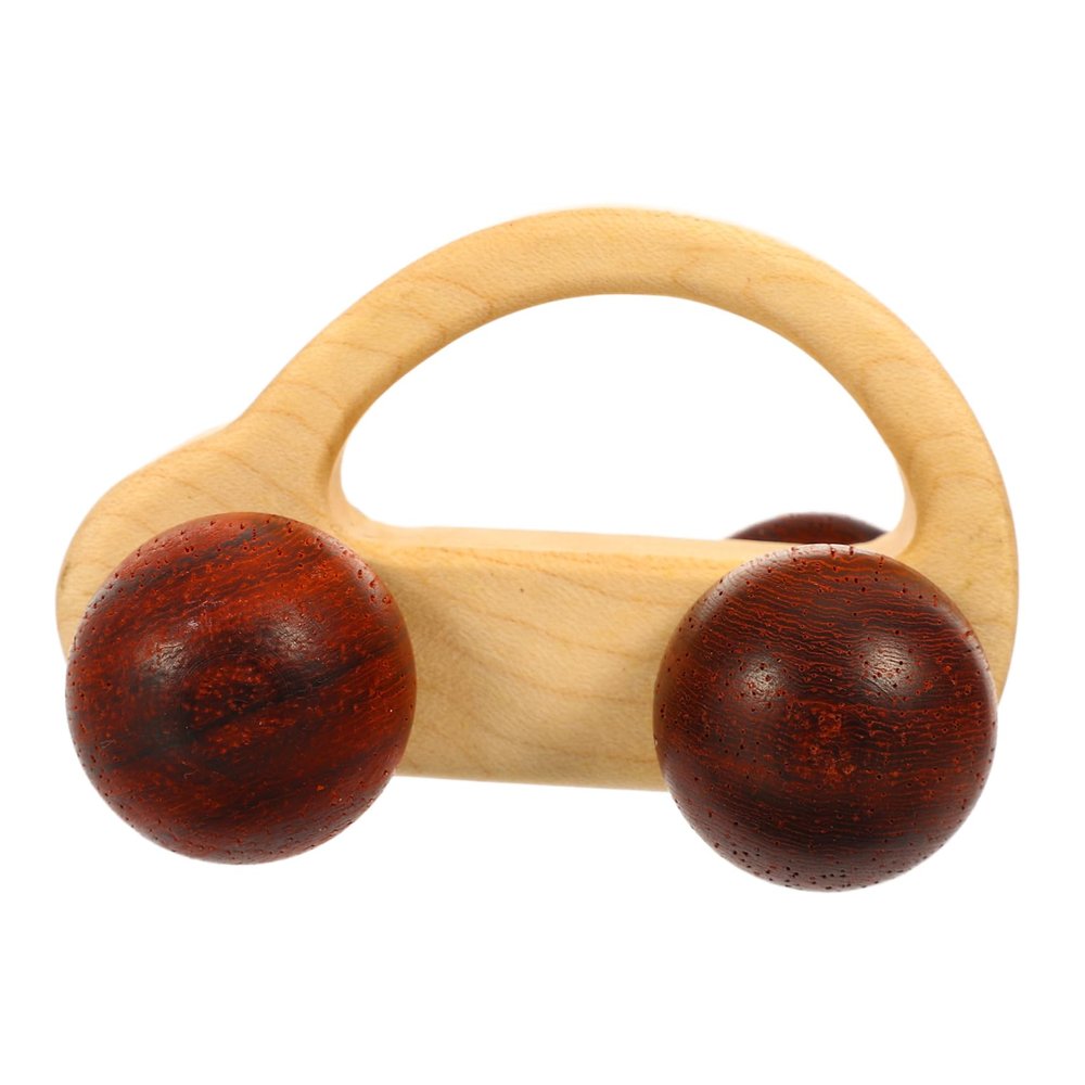 TOYANDONA Wooden Hand Push Car with Rounded Edges Maple Grasping for Fine Motor Skills and Hand Eye Coordination Development