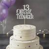 13 Official Teenager Cake Topper, 13th Birthday Party Decorations, Silver Glitter Cake Toppers for Boys Girls, Thirteenth Birthday Cake Decoration Supplies view 3