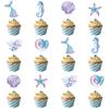 12-Pack Mermaid Cupcake Toppers - Glitter Under The Sea Cake Decorations - Mermaid Tail & Seahorse Party Supplies for Girls Birthday, Baby Shower & Ocean Theme Party view 1