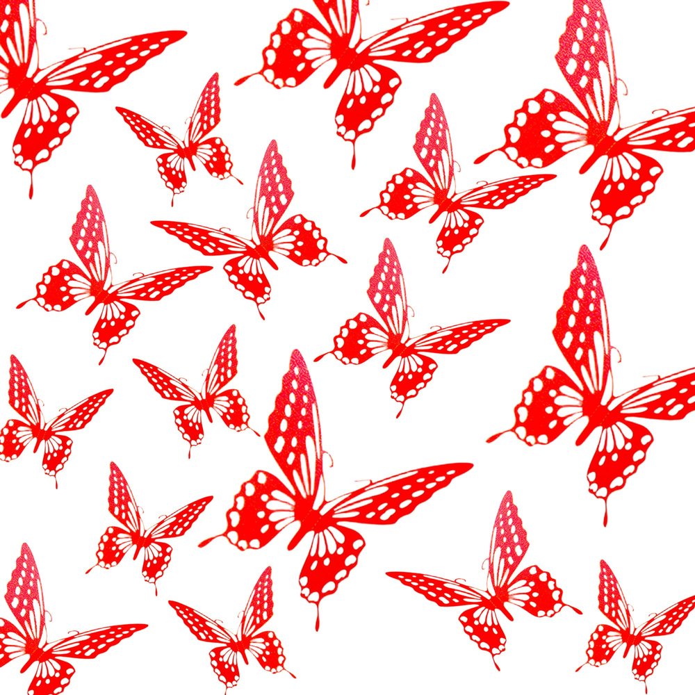 12-Pack Red Butterfly Cupcake Toppers - 3D Folding Butterfly Cake Decorations - Elegant Party Supplies for Birthday, Wedding & Valentine's Day
