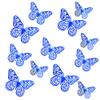 12-Pack Blue Butterfly Cupcake Toppers - 3D Folding Butterfly Cake Decorations - Shimmering Party Supplies for Birthday, Baby Shower & Prince Theme view 1