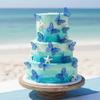 12-Pack Blue Butterfly Cupcake Toppers - 3D Folding Butterfly Cake Decorations - Shimmering Party Supplies for Birthday, Baby Shower & Prince Theme view 2