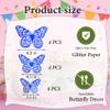 12-Pack Blue Butterfly Cupcake Toppers - 3D Folding Butterfly Cake Decorations - Shimmering Party Supplies for Birthday, Baby Shower & Prince Theme view 4