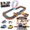 2-in-1 Slot Car Race Track Sets - Electric Race Car Track with 2 High-Speed Racing Cars, Dual Racing Game Lap Counter Circular Overpass Tracks, Remote Control Cars Toys/Gift for Boys Kids Ages 8-12 view 1