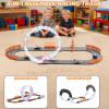 2-in-1 Slot Car Race Track Sets - Electric Race Car Track with 2 High-Speed Racing Cars, Dual Racing Game Lap Counter Circular Overpass Tracks, Remote Control Cars Toys/Gift for Boys Kids Ages 8-12 view 2