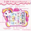 Cyiecw 3-in-1 Unicorn Musical Mat, Piano Drum Play Mat Unicorn Gifts for 1 2 3 Year Old Girls, Sensory Early Educational Musical Learning Toys for Baby Boys, Birthday Gift for Toddlers 1-5 Years Old view 3