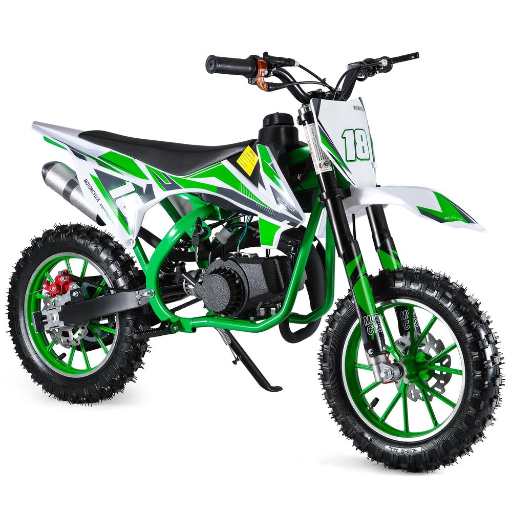 50cc Kids Dirt Bike for 8-14 Years Old, Gas-Powered Mini Dirt Bike & Pit Bike Motorcycle, 330LBS Max Load, Front/Rear Disc Brakes, Off-Road Mini Motorcycle for Boys & Girls