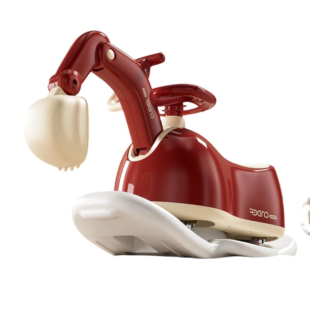 HLANHAILE Multifunctional Peanut yo-yo car Children's Rocking Horse Excavator taxiing car (Flame Red + Excavator + Seeler + Musical Lights)