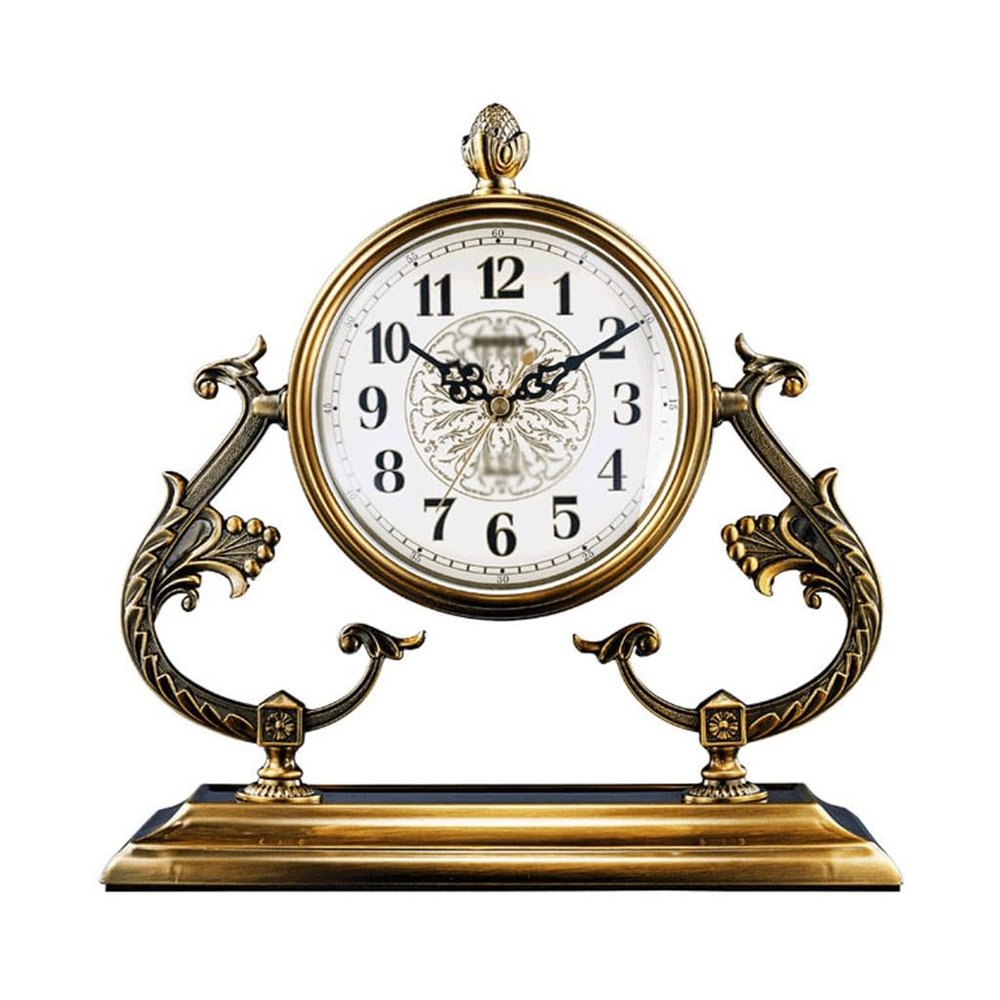 YWMLFZ Metal Plated Copper Seat Bell Sitting Room Quartz Clock Ornaments Chinese Desktop Desktop Clock